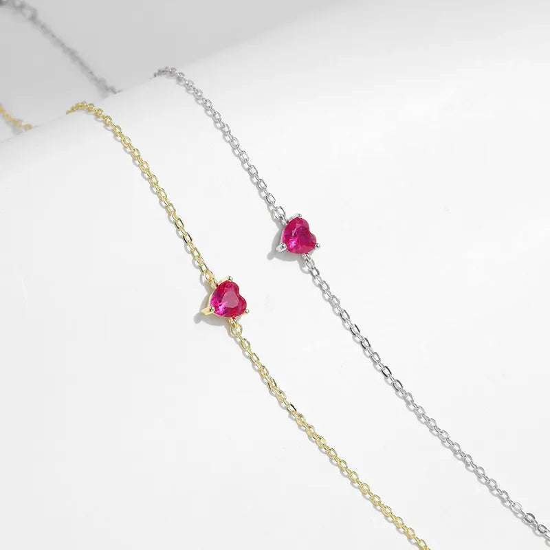 Pulsera Pink Heart – Plata 925 con Baño en Oro 14K