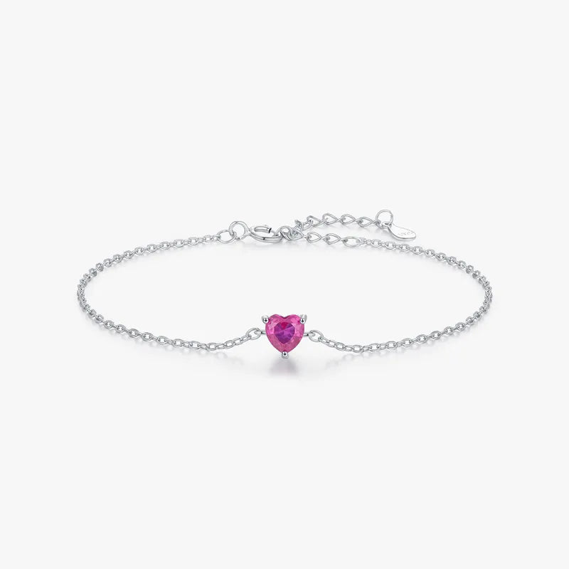 Pulsera Pink Heart – Plata 925 con Baño en Oro 14K