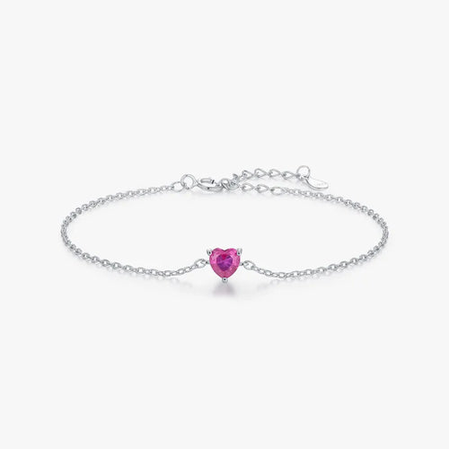 Pulsera Pink Heart – Plata 925 con Baño en Oro 14K