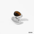 Anillo Dual Stone – Perla & Ojo de Tigre