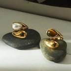 Anillo Dual Stone – Perla & Ojo de Tigre