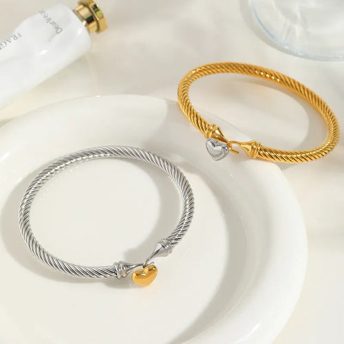 Pulsera Golden Heart – Acero Bicolor Elegante
