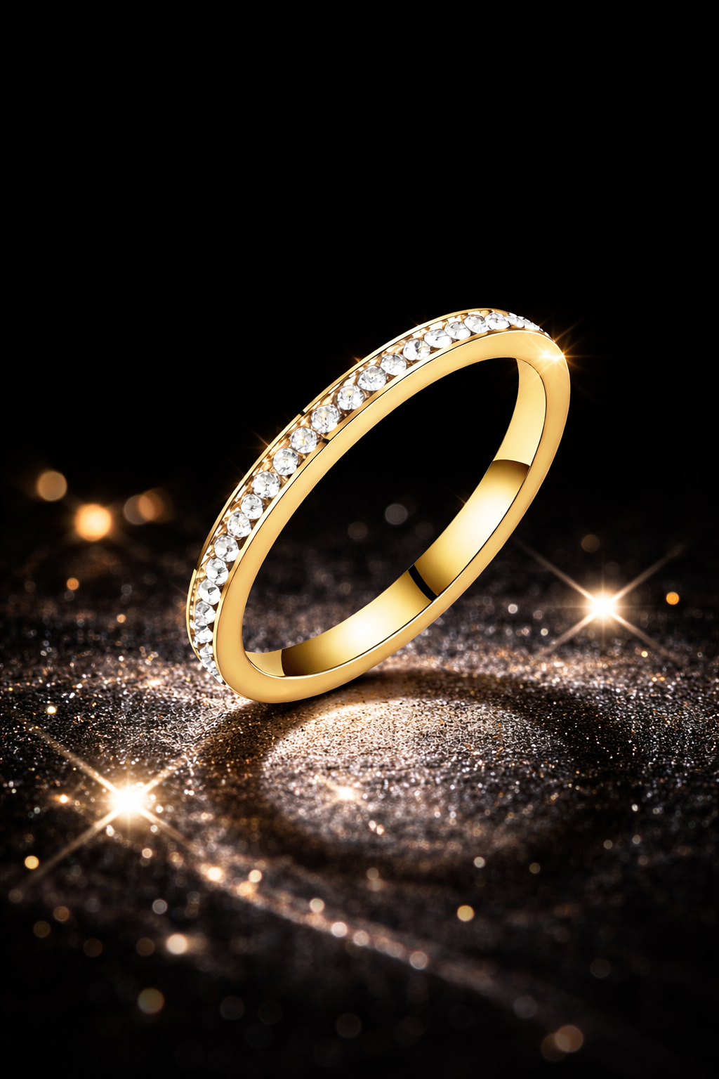 💍Anillo dorado con cristales