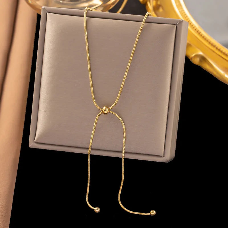 Collar Lariat Elegance – Acero Inoxidable Ajustable