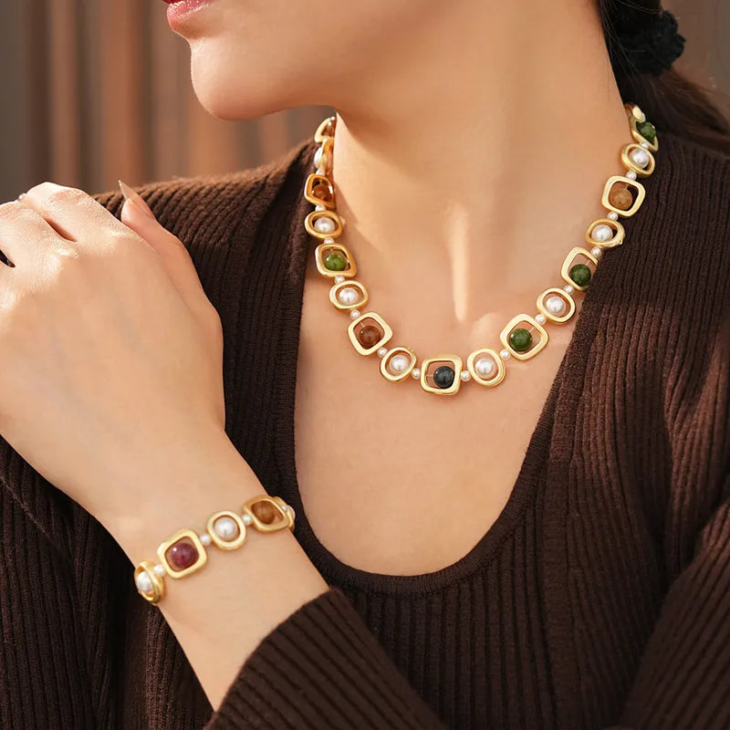 Set Aurelia Vintage – Collar y Pulsera con Perlas