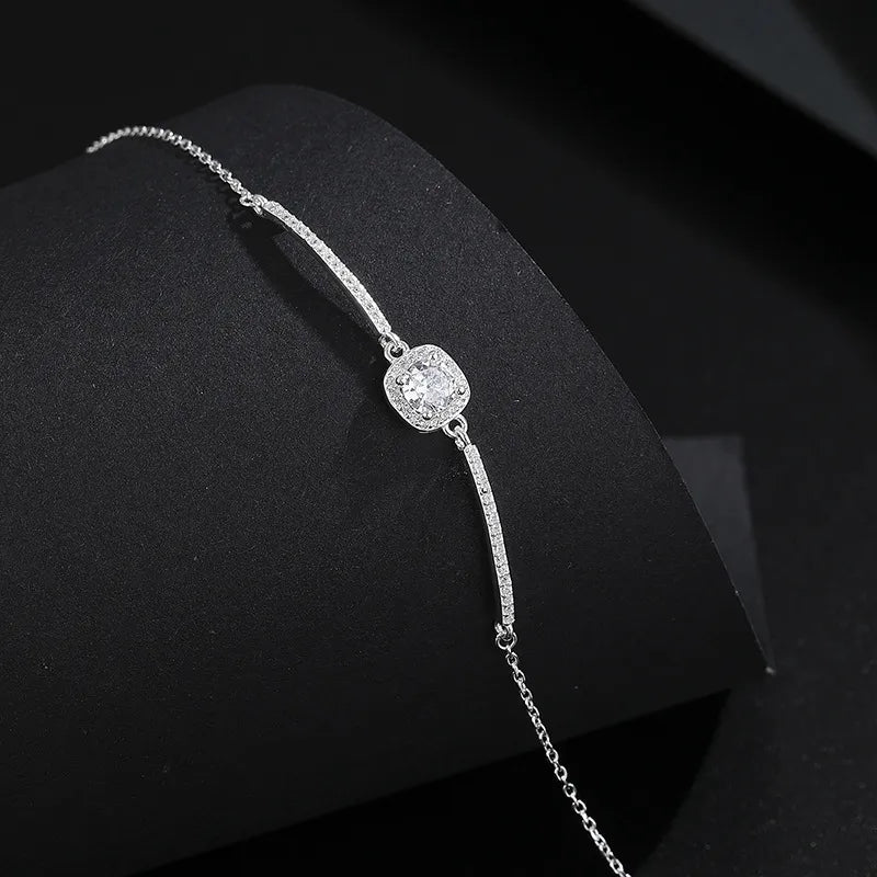 Pulsera Crystal Cube – Plata 925 con Zirconias
