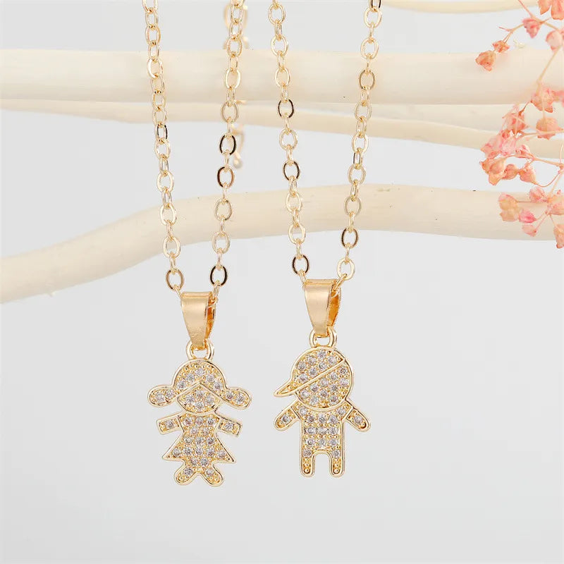 Collar Family Bond – Niño & Niña en Oro