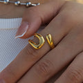 Anillo Open Chunky – Dorado Ajustable